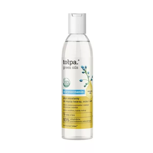 Tołpa Green Oils, oczyszczający płyn micelarny do mycia twarzy, oczu i ust, 200ml