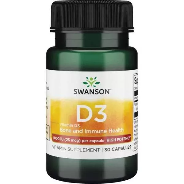 Swanson Witamina D-3 1000IU 30 kaps