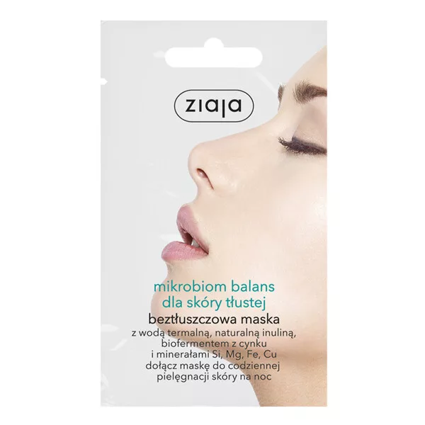 Ziaja, beztłuszczowa maska mikrobiom balans do skóry tłustej, 7ml