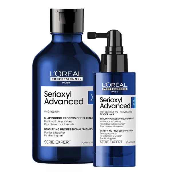 Loreal Serioxyl Advanced, zestaw XL zagęszczający włosy, szampon + serum