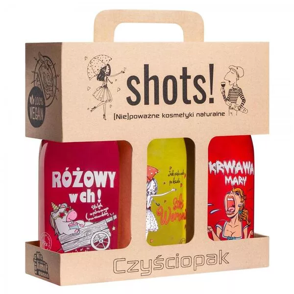 LaQ, Shots! Czyściopak, zestaw żeli pod prysznic dla kobiet