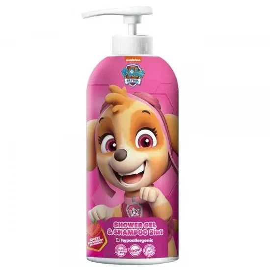 Psi Patrol Skye żel pod prysznic i szampon 2w1 dla dzieci, Truskawka 1000ml