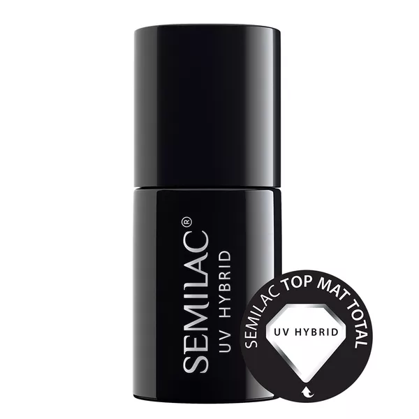 Semilac, Top Mat Total, matowy top coat hybrydowy, 7ml