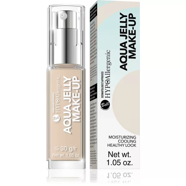 Bell HYPOAllergenic Aqua Jelly Make-up, podkład do twarzy, 01, 30g