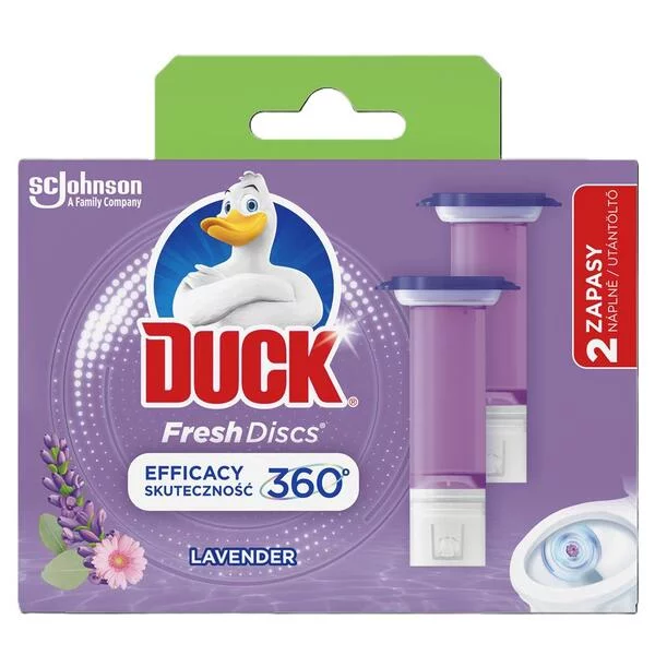 Duck Fresh Discs Lavender - podwójny zapas do toalety o zapachu lawendowym, 12szt.