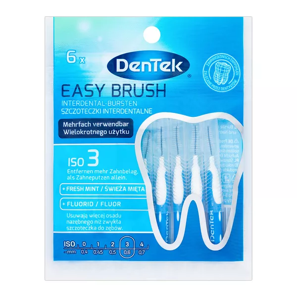 Dentek, szczoteczki międzyzębowe EasyBrush, rozm. 3, 6 szt.