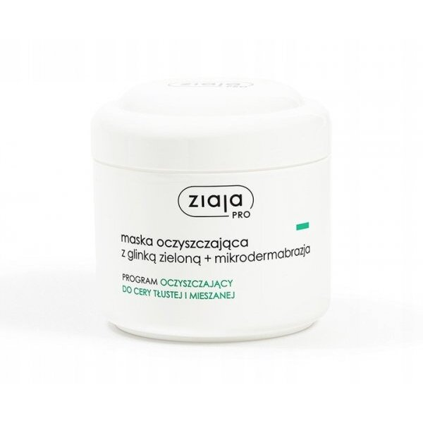 Ziaja PRO, Program oczyszczający, maska oczyszczająca z glinką zieloną + mikrodermabrazja, 250ml