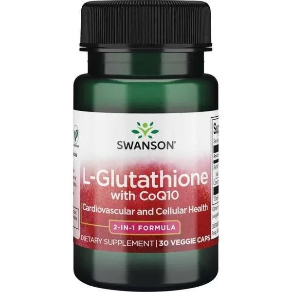 Swanson L-glutation + koenzym Q10 30 kaps