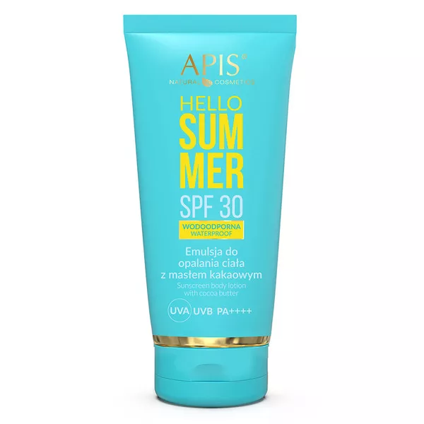 Apis Hello Summer, emulsja do opalania ciała z masłem kakaowym, SPF 30, 200ml