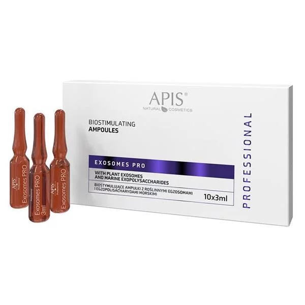 Apis Exosomes Pro, biostymulujące ampułki z roślinnymi egzosomami, 10x3ml