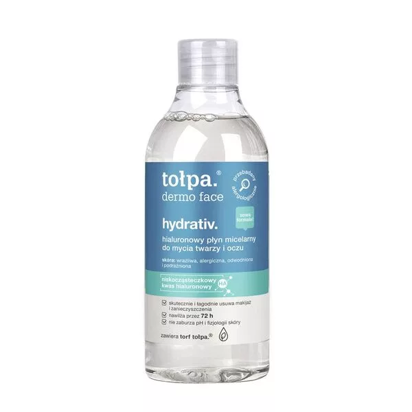 Tołpa Dermo Face Hydrativ, hialuronowy płyn micelarny do mycia twarzy i oczu, 400ml