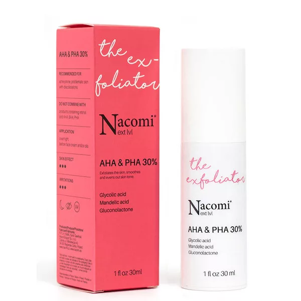 Nacomi Next Level, peeling kwasowy AHA i PHA 30%, 30ml