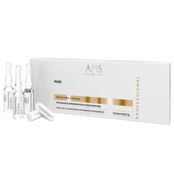 Apis Depiq Pro System, maska do zaawansowanej depigmentacji przebarwień, 10x3ml + 10x0,7g