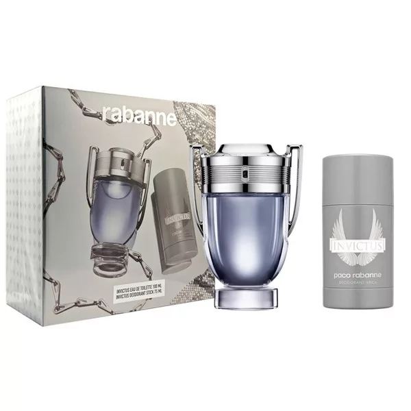 Paco Rabanne Invictus zestaw woda toaletowa spray 100ml + dezodorant sztyft 75ml (M)