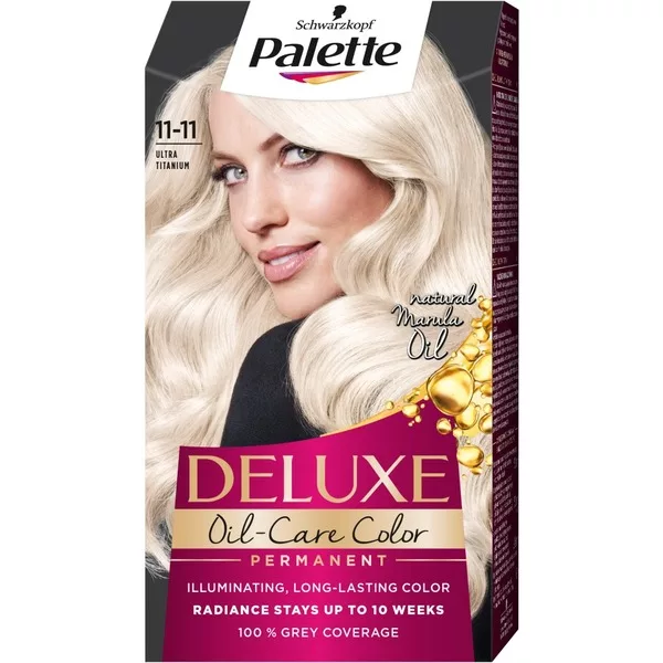 Schwarzkopf Palette Deluxe Oil-Care Color farba do włosów trwale koloryzująca z mikroolejkami 11-11 Ultra Tytanowy Blond