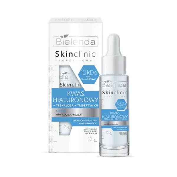 Bielenda Skin Clinic Professional, kwas hialuronowy, serum nawilżająco-kojące, 30ml