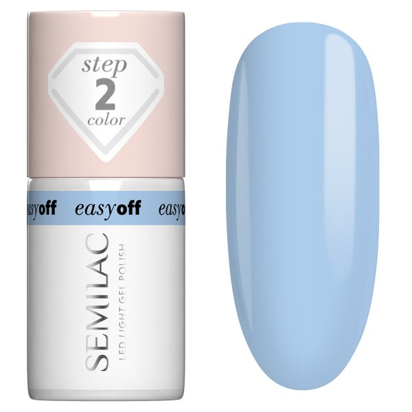 Semilac Easy Off Led Light, utwardzany lakier do paznokci do usunięcia zmywaczem, L15 Azul Blue, 7ml
