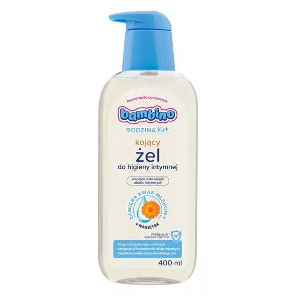 Bambino Rodzina kojący żel do higieny intymnej hiperdelikatny z nagietkiem, dla dzieci i dorosłych 400ml