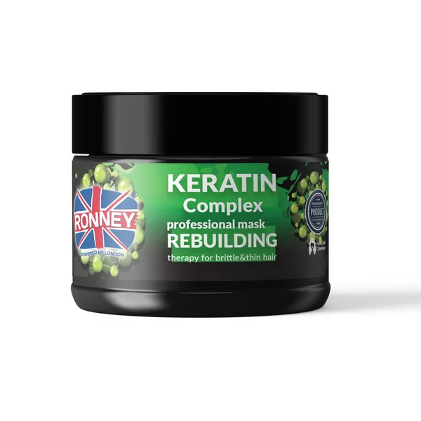 Ronney Professional Mask Keratin Complex Rebuilding Therapy, Maska odbudowująca do włosów suchych i łamliwych 300ml