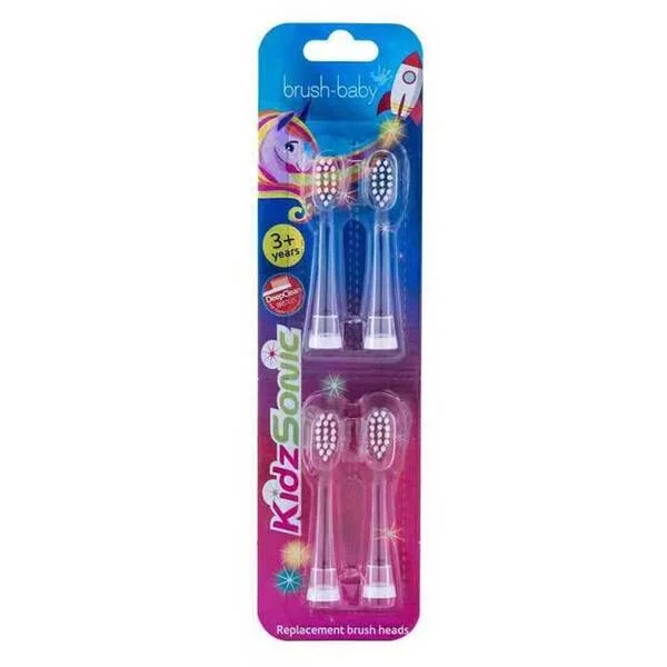 Brush-Baby KidzSonic wymienne końcówki do szczoteczki sonicznej dla dzieci 3-6 lat 4szt.