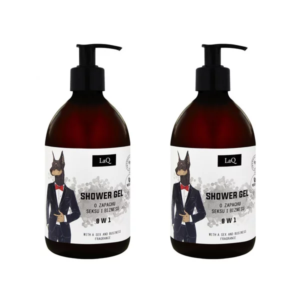 LaQ Doberman, zestaw żeli pod prysznic 8w1, 2x500ml