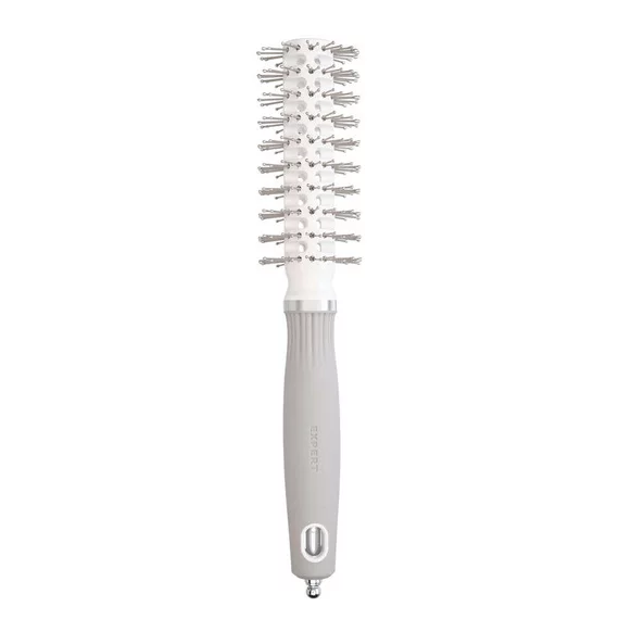 Olivia Garden Expert Blowout Vent, szczotka do suszenia włosów z podwójnym włosiem, Double Bristles White&Grey 20mm