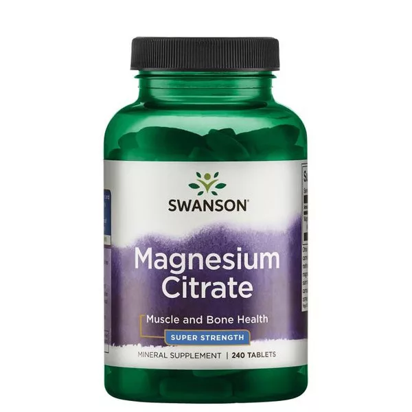 Swanson, cytrynian magnezu, 240 tabletek