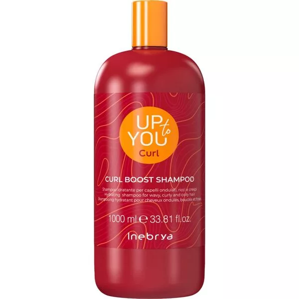 Inebrya Up To You Curl Boost, nawilżający szampon do włosów falowanych i kręconych, 1000ml