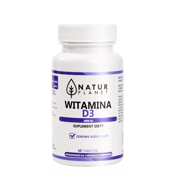 NaturPlanet, Witamina D3 2000 IU, 60tabl.