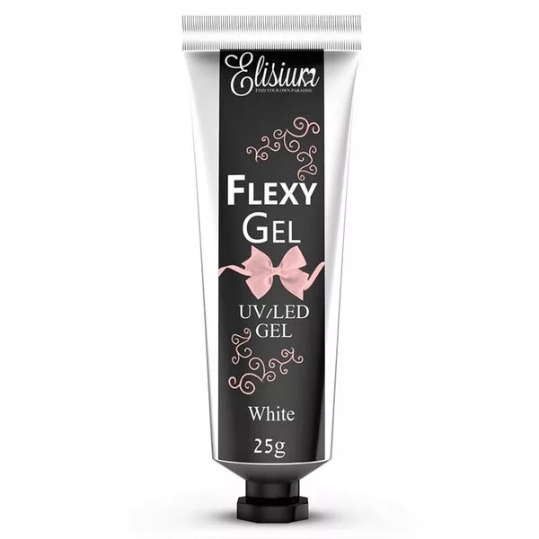 Elisium, żel do przedłużania paznokci Flexygel White, 25 g