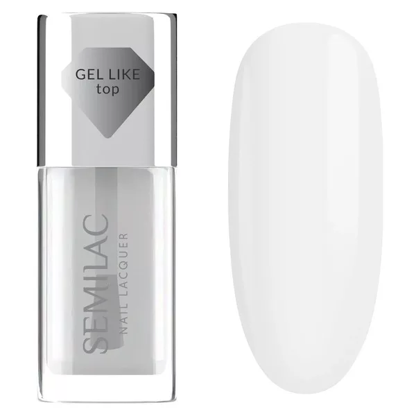 Semilac Top Gel Like, top do klasycznych lakierów, 9ml