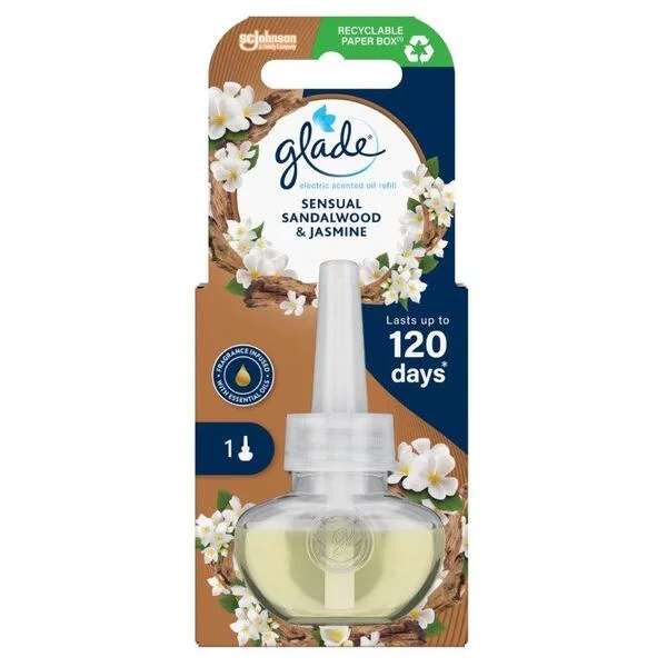 Glade Electric scented oil - Sensual Sandalwood & Jasmine, zapas do elektrycznego odświeżacza powietrza, 20ml