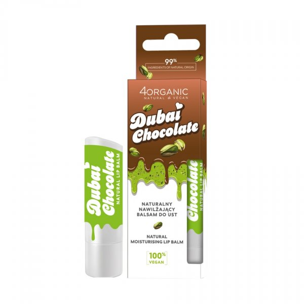 4organic Naturalny nawilżający balsam do ust Dubajska czekolada 5g