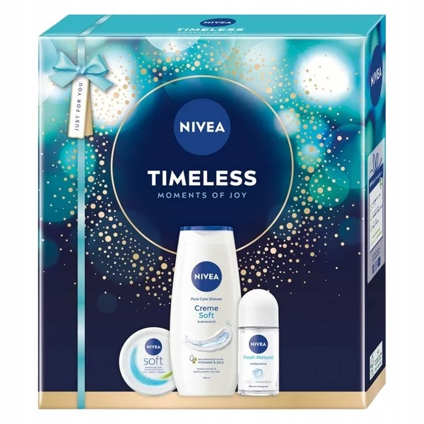 Nivea Timeless zestaw krem intensywnie nawilżający 100ml + żel pod prysznic 250ml + antyperspirant w kulce 50ml (W)