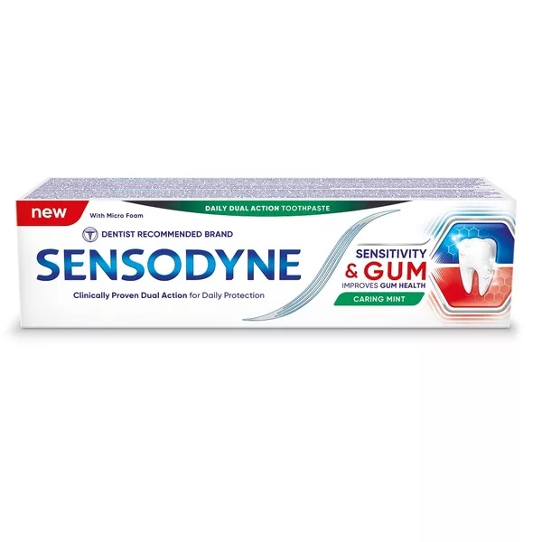 Sensodyne Nadwrażliwość & Dziąsła Mint pasta z fluorem do nadwrażliwych zębów i dziąseł o smaku miętowym 75ml