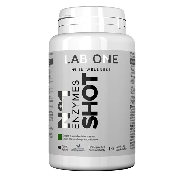 LAB ONE N°1 Enzymes Shot suplement diety wspomagający trawienie 60 kapsułek