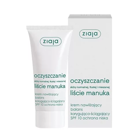 Ziaja Liście Manuka, oczyszczanie, krem nawilżający SPF 10, 50ml