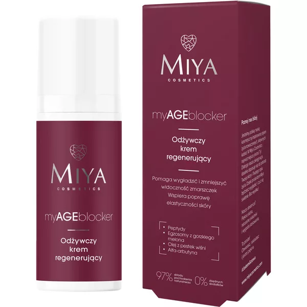 Miya Cosmetics myAGEblocker, odżywczy krem regenerujący do twarzy, 50ml