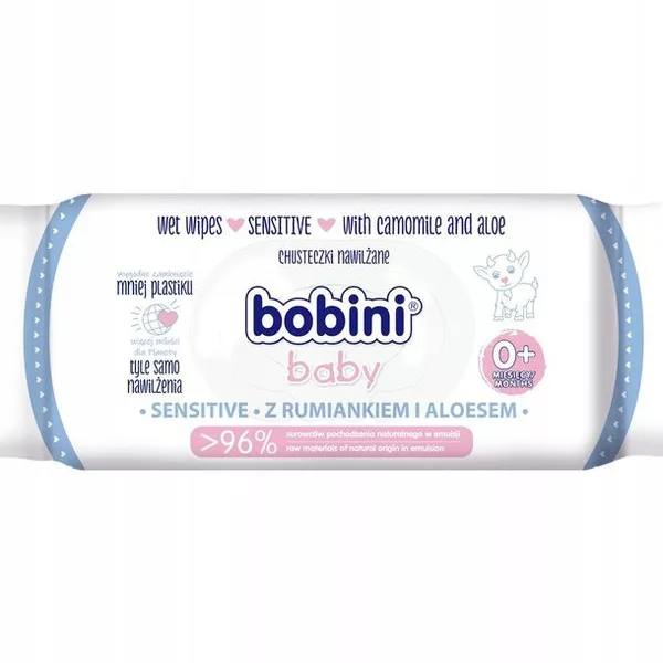 Bobini Baby chusteczki nawilżane dla dzieci i niemowląt Sensitive 60szt