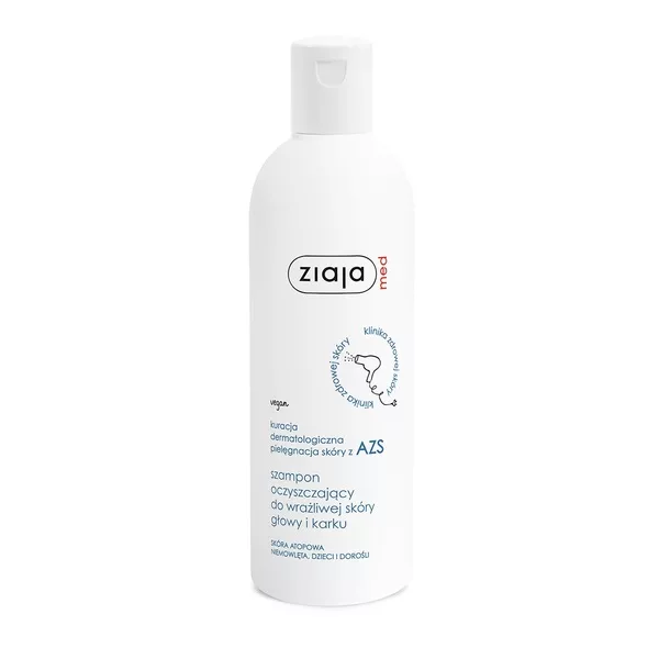 Ziaja Med Kuracja dermatologiczna-skóra z AZS, szampon oczyszczający do wrażliwej skóry głowy i karku, 300ml