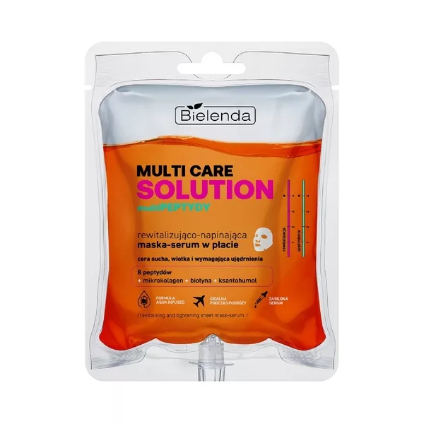 Bielenda Multi Care Solution MultiPEPTYDY, rewitalizująco - napinająca maska-serum w płacie, 1szt.