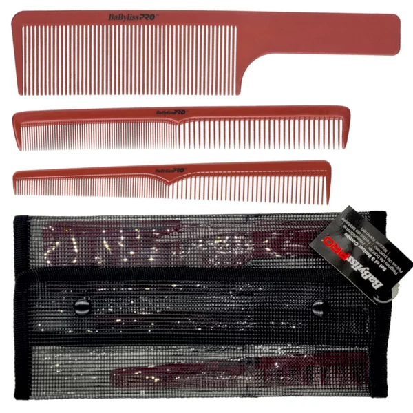 BaByliss PRO zestaw grzebieni barberskich, antystatyczne grzebienie, odporne na chemikalia