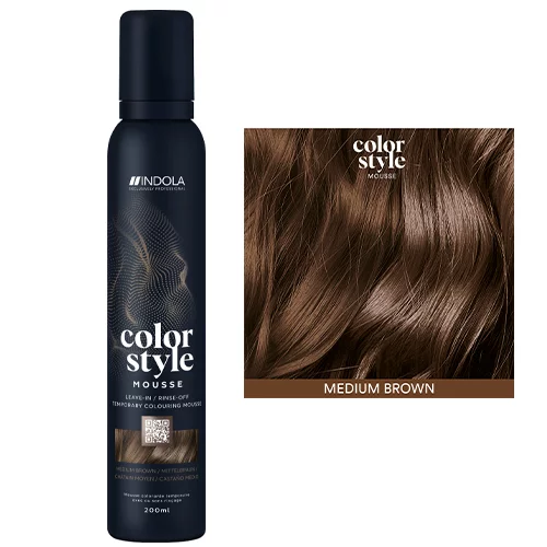Indola Profession Color Style Mousse, pianka koloryzująca, średni brąz, 200ml