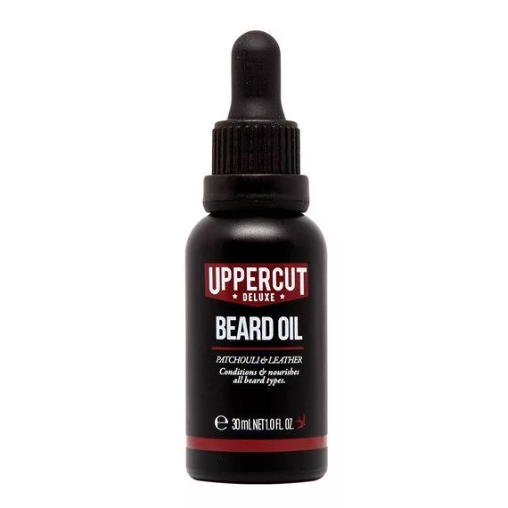 Uppercut Deluxe, Beard Oil, olejek do brody, paczuli i skóra, 30ml