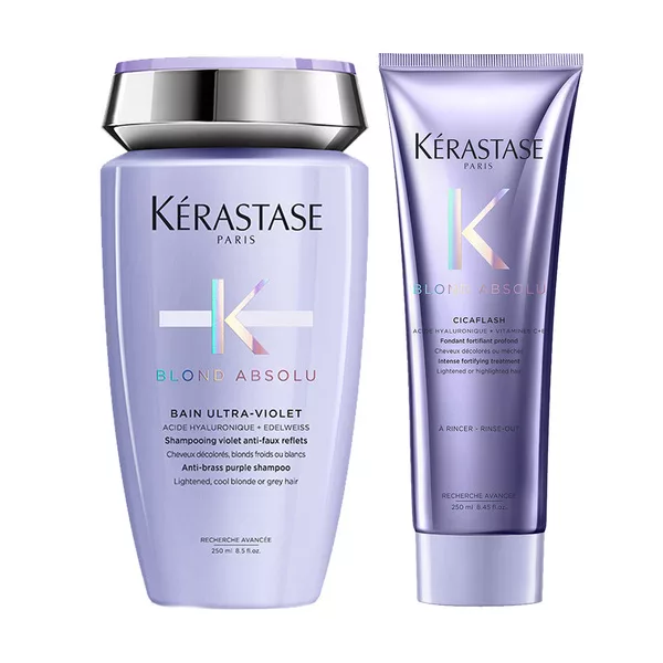 Kerastase Blond Absolu, zestaw do pielęgnacji włosów blond, kąpiel neutralizująca + odżywka, 2x 250ml