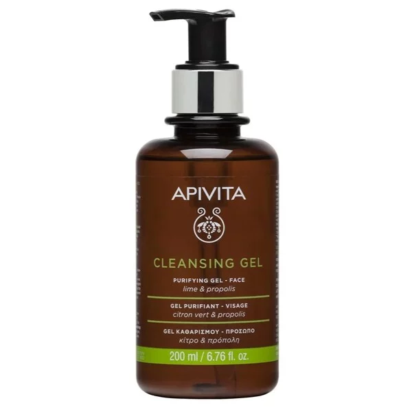 Apivita Cleansing Gel Purifying oczyszczający żel do twarzy z limonką i propolisem 200ml