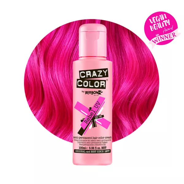 Crazy Color, toner odżywczy do włosów, Rebel UV - neonowo różowy, nr 78, 100ml