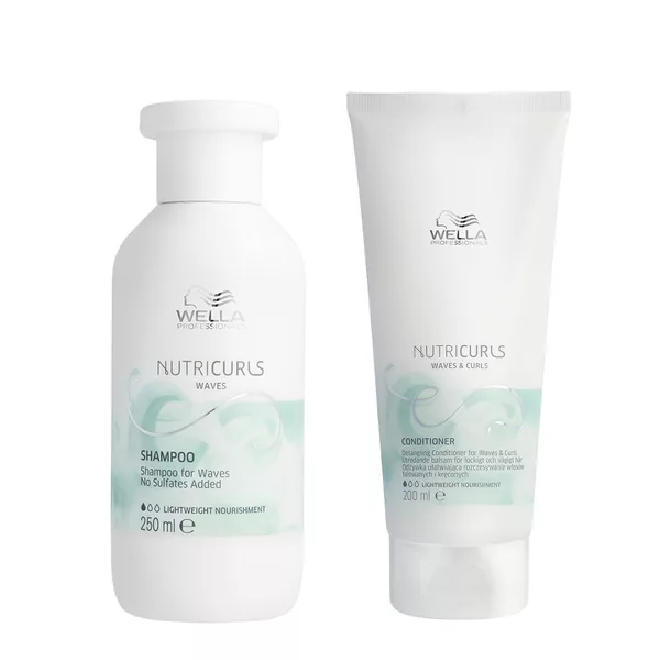 Wella Nutricurls, zestaw do włosów falowanych, szampon + odżywka