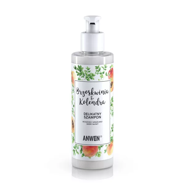 Anwen, szampon Brzoskwinia i Kolendra do suchej i wrażliwej skóry głowy, 200ml