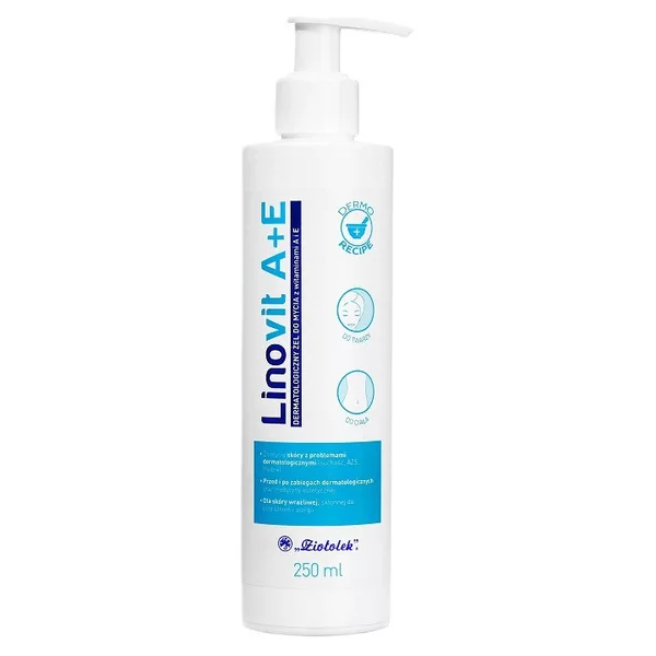 Ziołolek Linovit A+E dermatologiczny żel do mycia z witaminami A i E 250mm